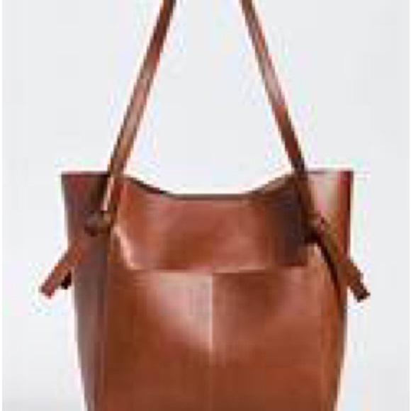 Madewell Brown Leather Tote Bag - Picture 1 of 5